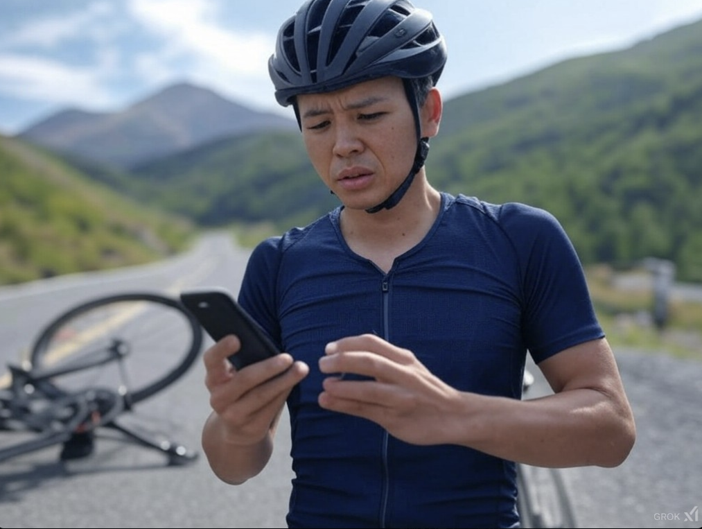 サイクリスト安全ナビ使用中